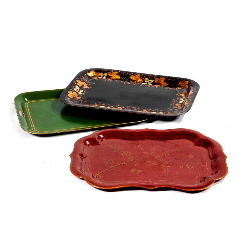 Tre vassoi, secc. XIX-XX