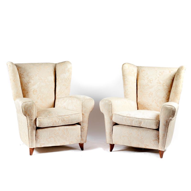 Coppia di poltrone, modello Berg&egrave;re, sec. XX