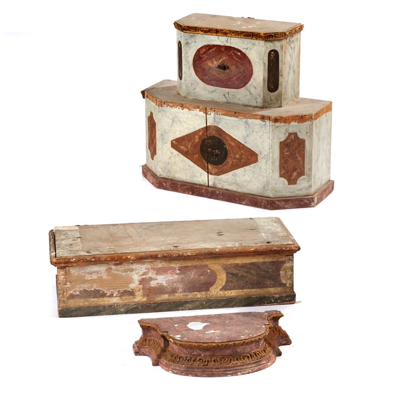 Tre basi in legno, Toscana, sec. XVIII