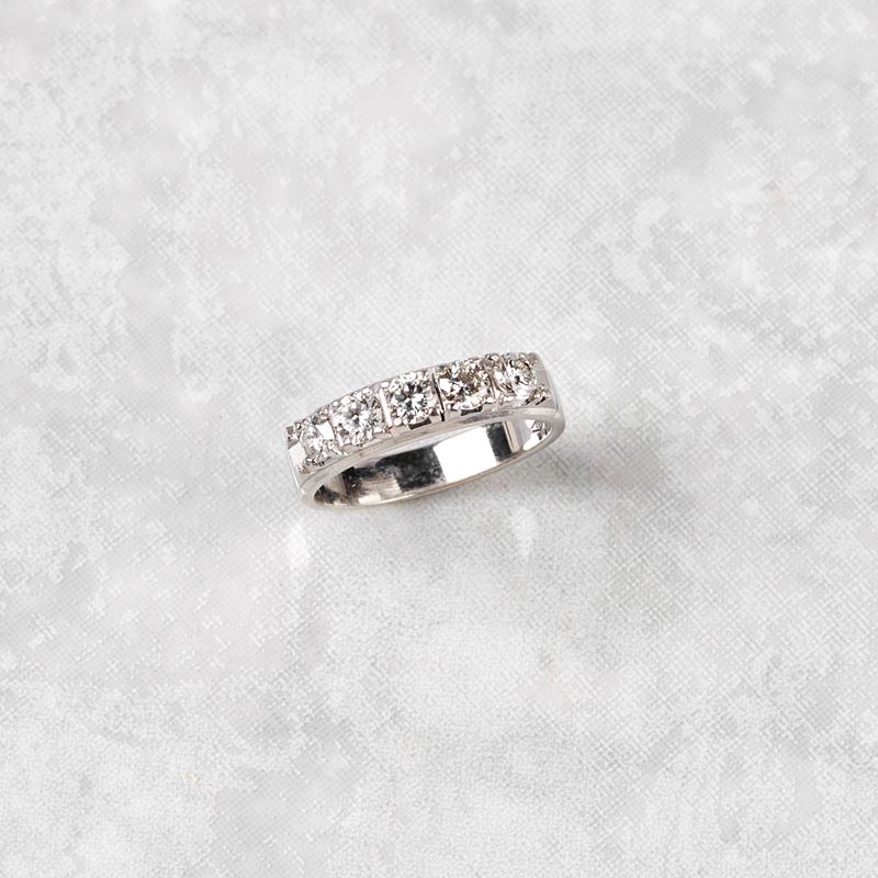 Fedina in Oro Bianco 18kt e Diamanti