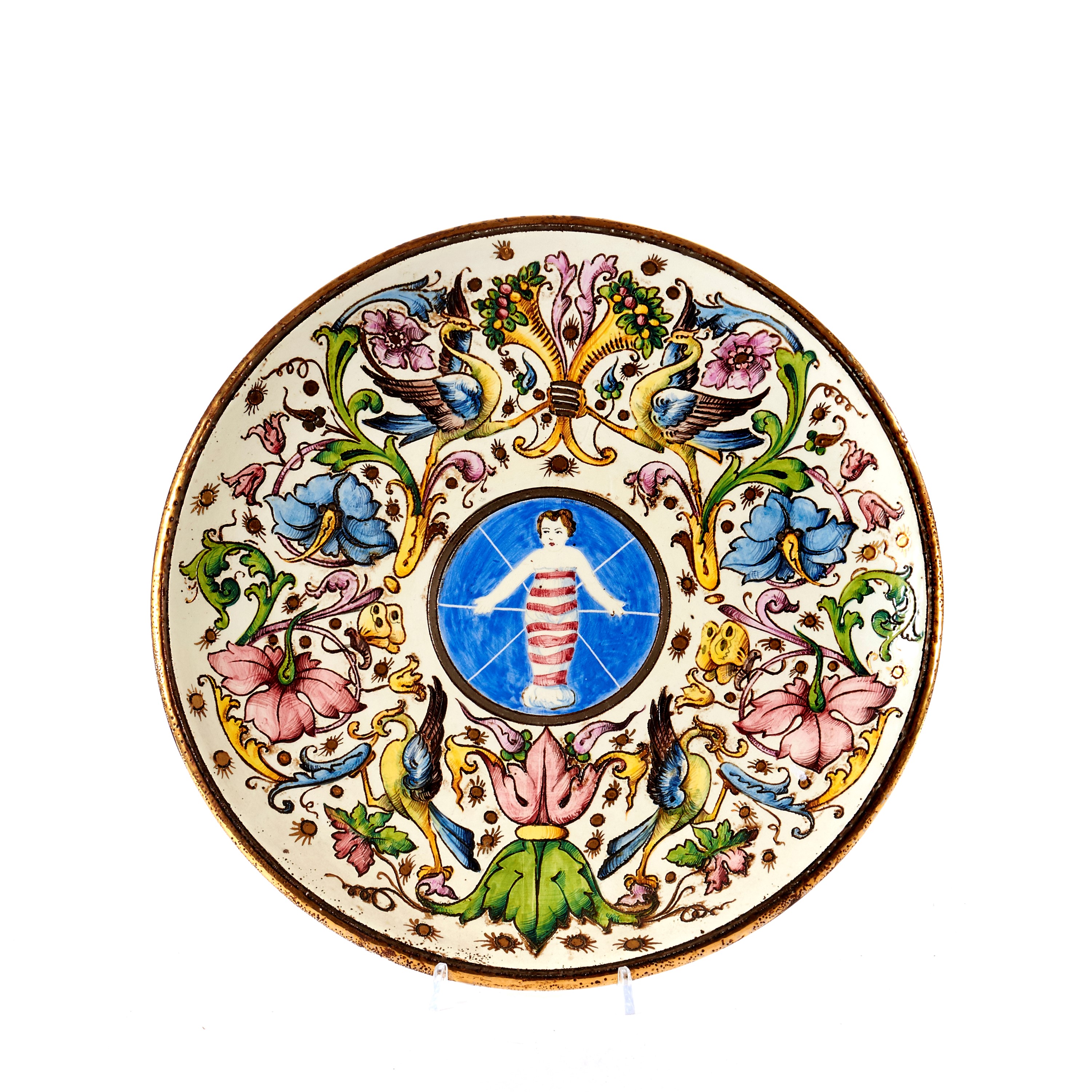 Due piatti, manifattura Ginori, inizi sec. XX