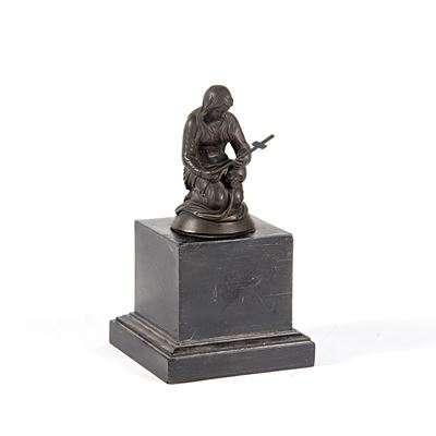 Scuola italiana, Maddalena Penitente, scultura in metallo brunito