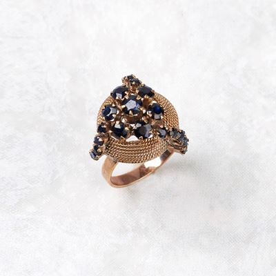 Anello in Oro 14kt e Zaffiri