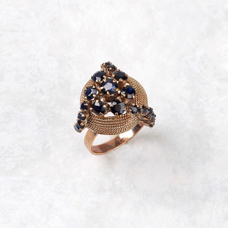Anello in Oro 14kt e Zaffiri