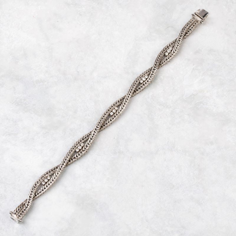 Bracciale in Oro Bianco 18kt e Diamanti