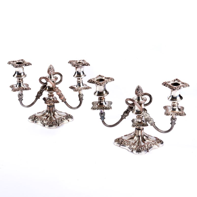 Coppia di candelabri, sec. XX