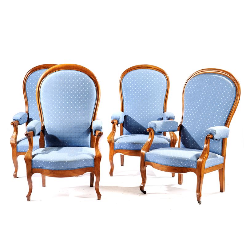 Quattro poltrone, sec. XIX