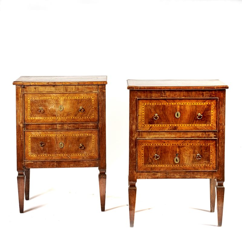 Coppia di comodini, periodo Luigi XVI