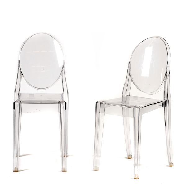 



Coppia di sedie, produzione Kartell, design Victoria Ghost, anni '90