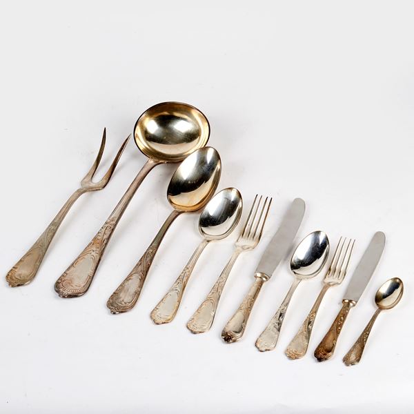 



SERVITO DI POSATE, SEC. XX  - Asta Gioielli, argenti, orologi, cammei e miniature - Poggio Bracciolini Casa d'Aste