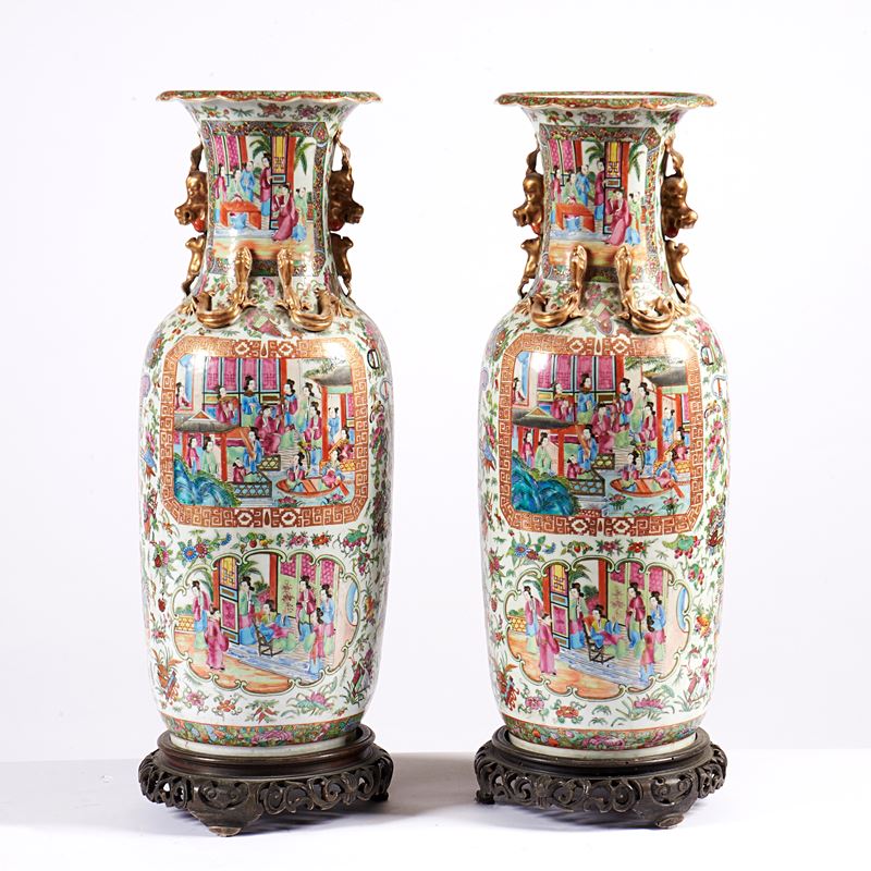 Coppia di vasi, arte orientale, sec. XX