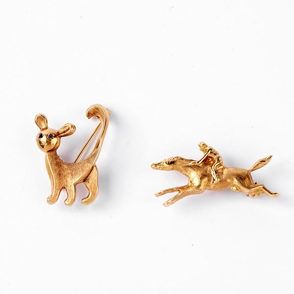 



DUE SPILLE IN ORO&nbsp; GIALLO&nbsp; 18KT