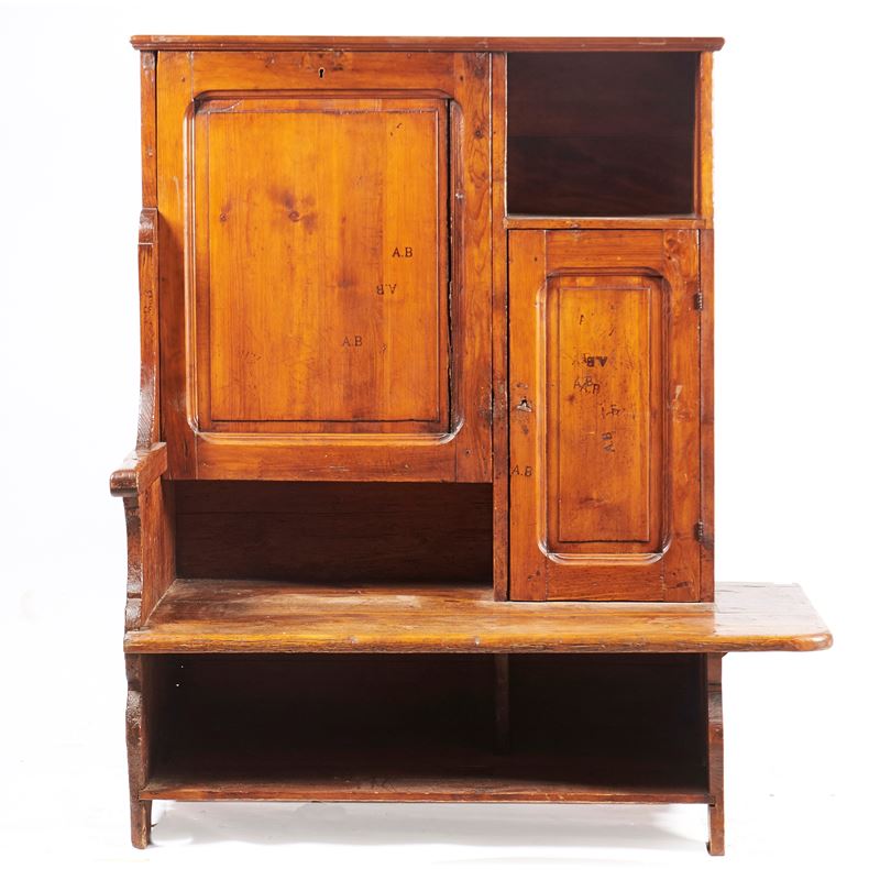 Credenza con panca, sec. XIX