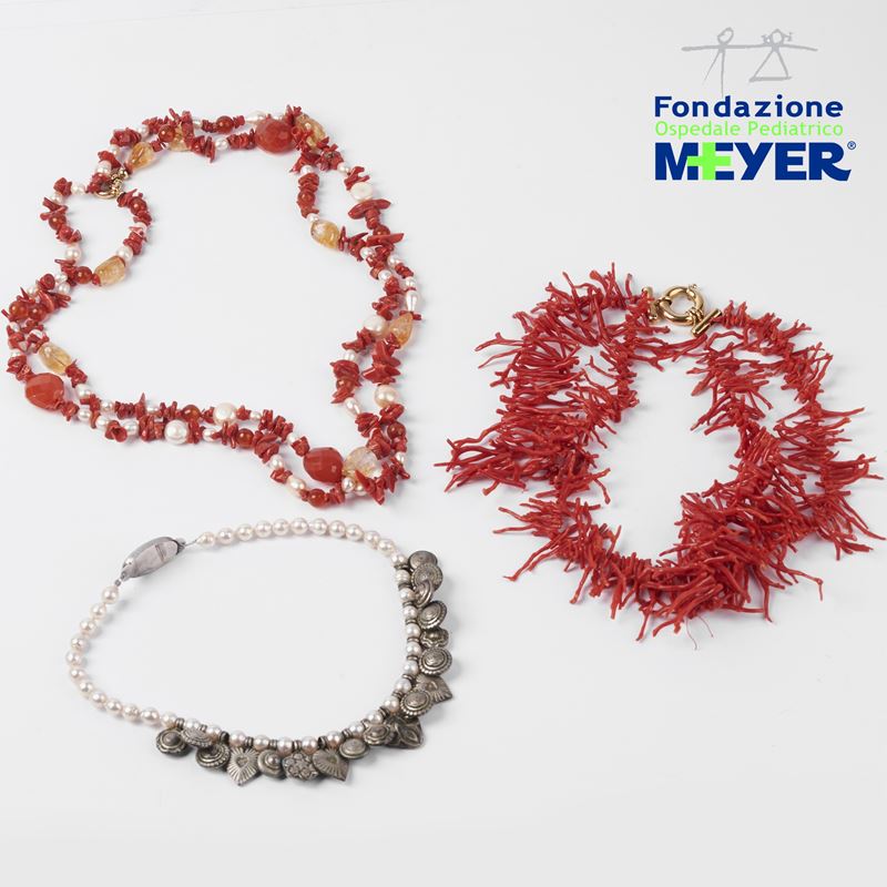 COLLANA GIROCOLLO ETNICA IN PERLE IRREGOLARI