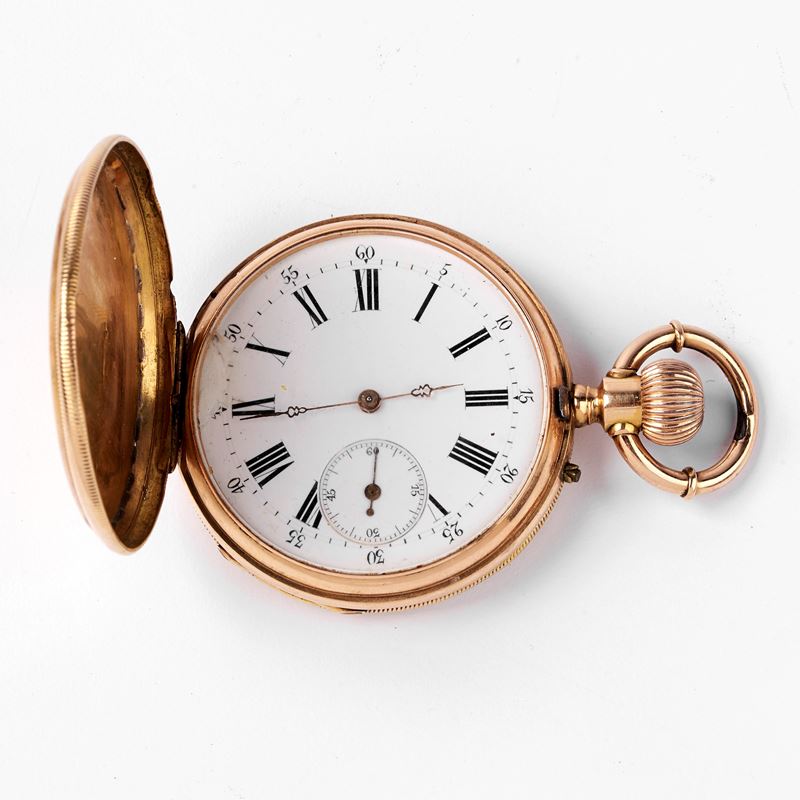 OROLOGIO DA TASCA, SAVONETTE, IN ORO GIALLO 18KT