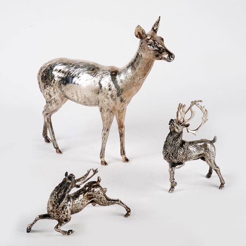 CERBIATTO, FINE SEC. XIX, MANIFATTURA HANAU, ARGENTIERE B. NERESHEIMER & SOHNE