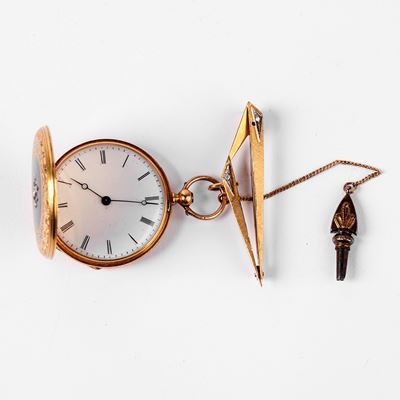 Orologio da Taschino in Oro Giallo 18kt e Diamanti