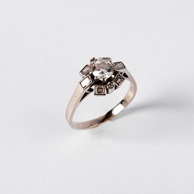 Anello in Oro Bianco 18kt e Diamanti