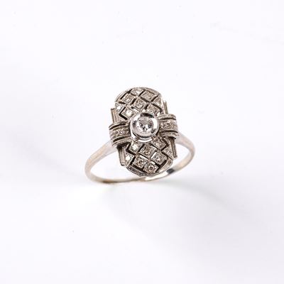 Anello in Oro Bianco 18 Kt e Diamanti