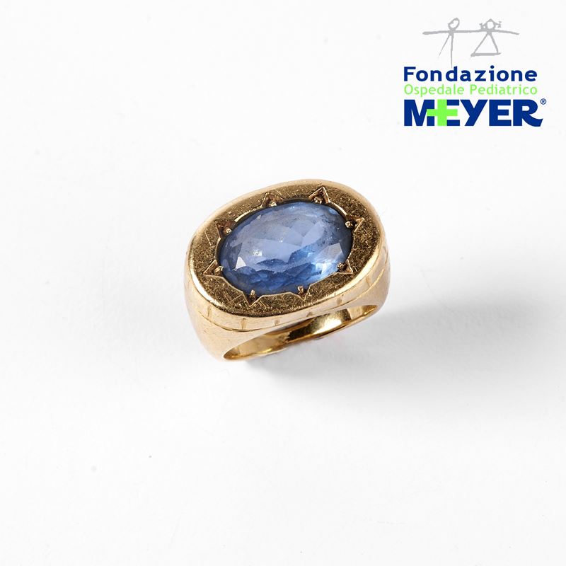 ANELLO IN ORO GIALLO 18KT E PIETRA