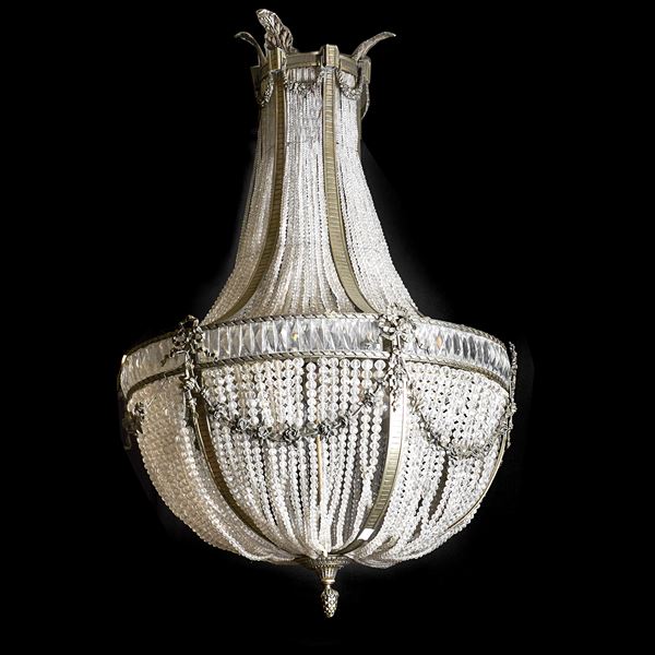 



Grande lumiera a paniera, sec. XX  - Asta ARREDI E MOBILI - Poggio Bracciolini Casa d'Aste