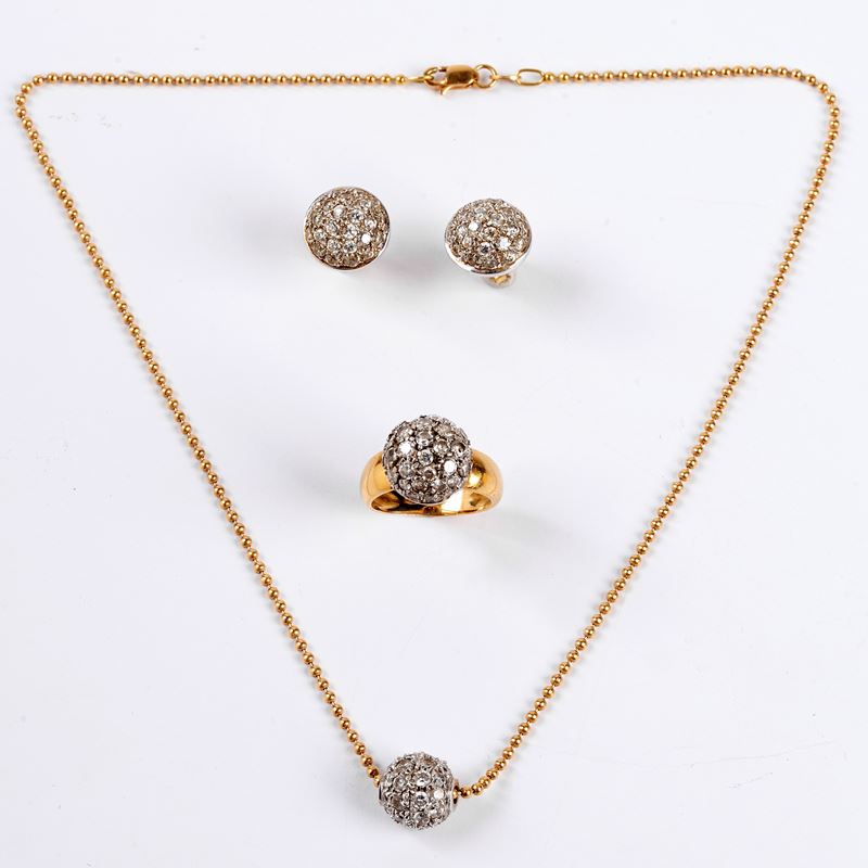 Parure in Oro Giallo 18kt e Pietre