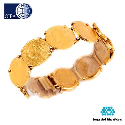Bracciale in Oro Giallo 18kt con Monete