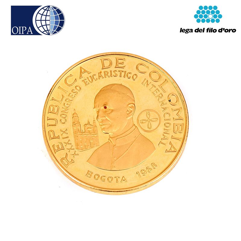 Moneta Colombia da 1500 Pesos in Oro 21kt