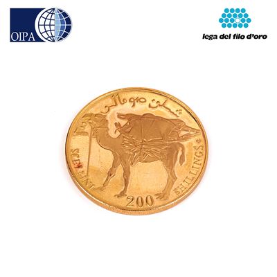 Moneta Somalia 200 Scellini in Oro 900