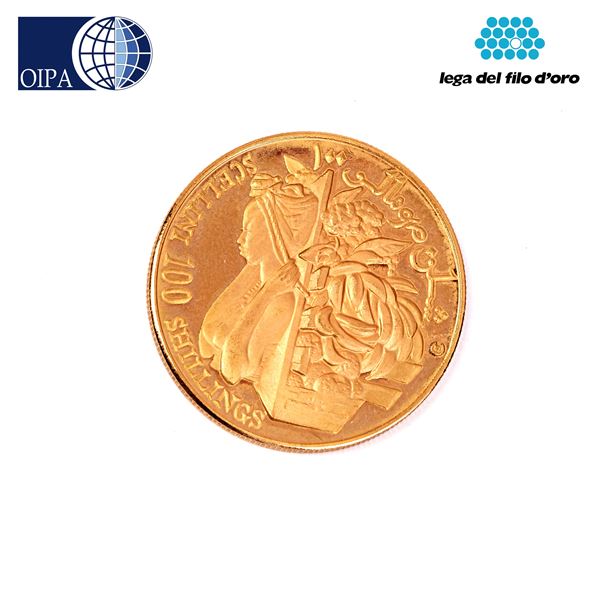 



MONETA SOMALIA 100 SCELLINI, IN ORO 900