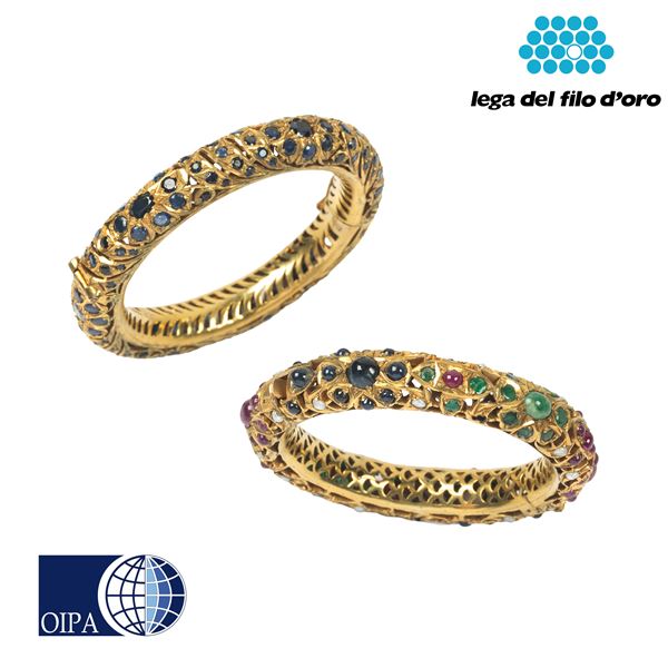 



COPPIA DI BRACCIALI IN ARGENTO E PIETRE