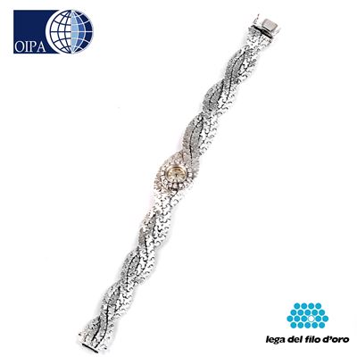 Orologio da Polso per Signora Mausman in Oro Bianco 18kt e Diamanti