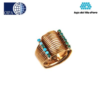 Anello in Oro Giallo 18kt e Petre