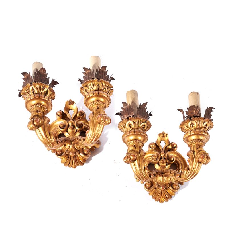 Coppia di appliques, inizi sec. XX