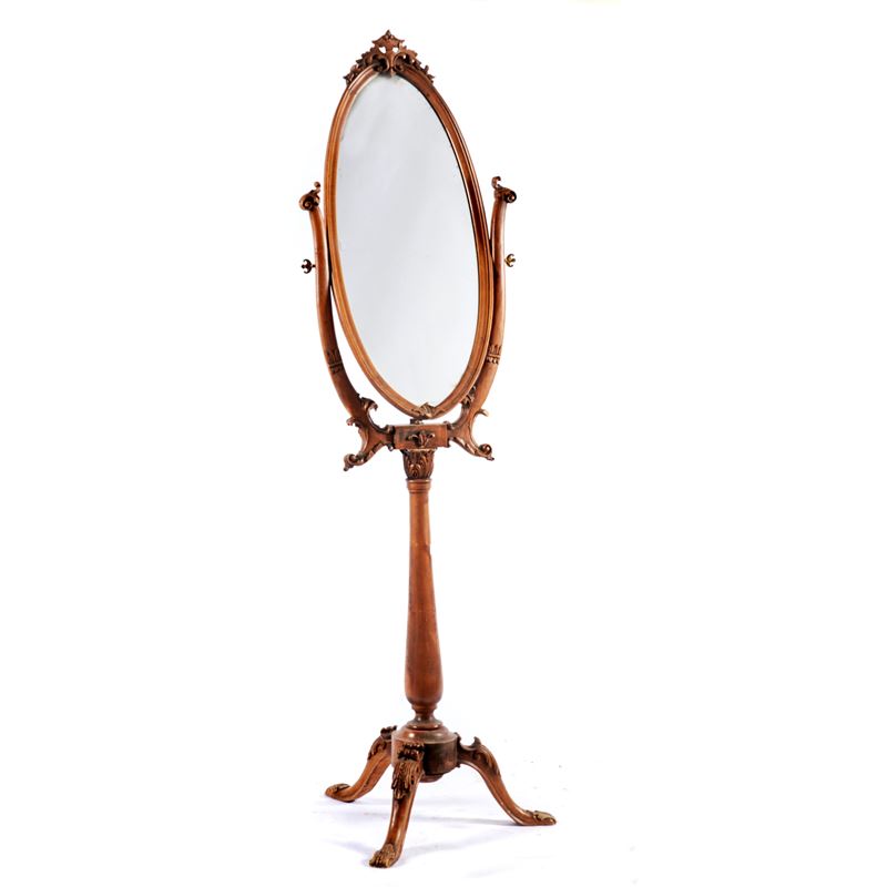 Specchiera da terra a bilico, fine sec. XIX