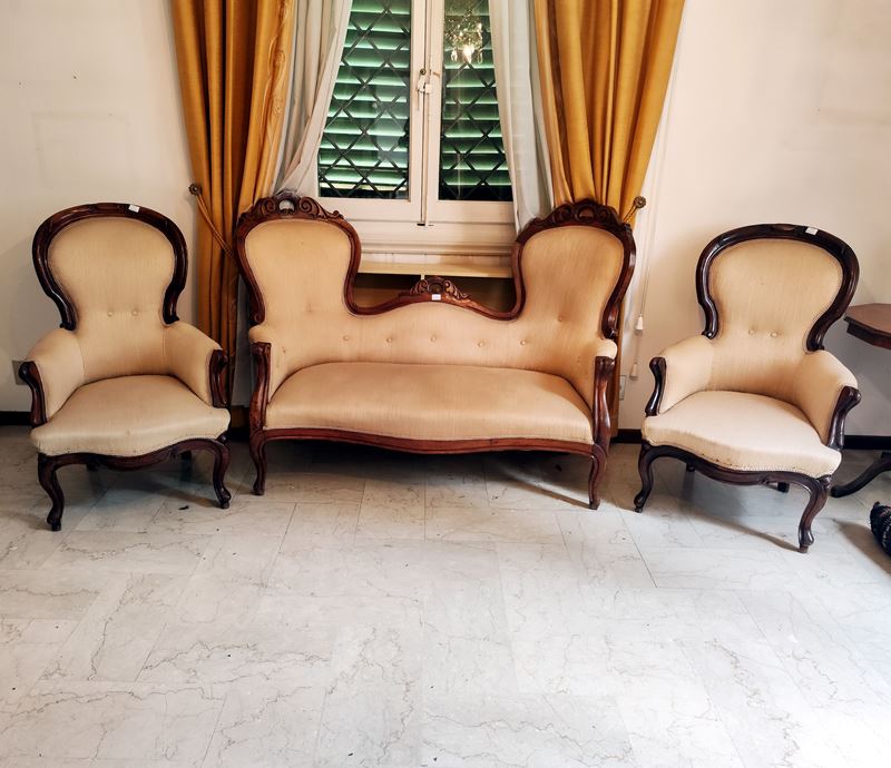 Divano e Coppia di Poltrone, Luigi Filippo Sec. XIX