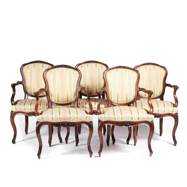 Cinque poltroncine, sec. XVIII