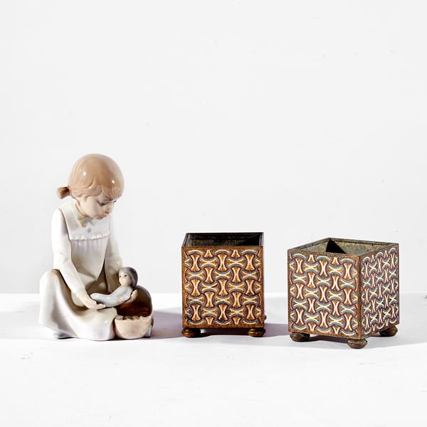 



Coppia di contenitori cloisonne', sec. XX