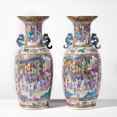 Coppia di Vasi, Arte Orientale, Sec. XX
