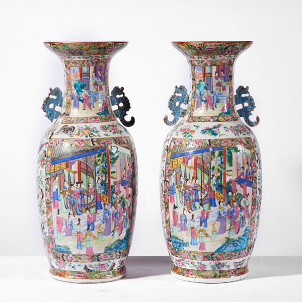 



Coppia di vasi, arte orientale, sec. XX