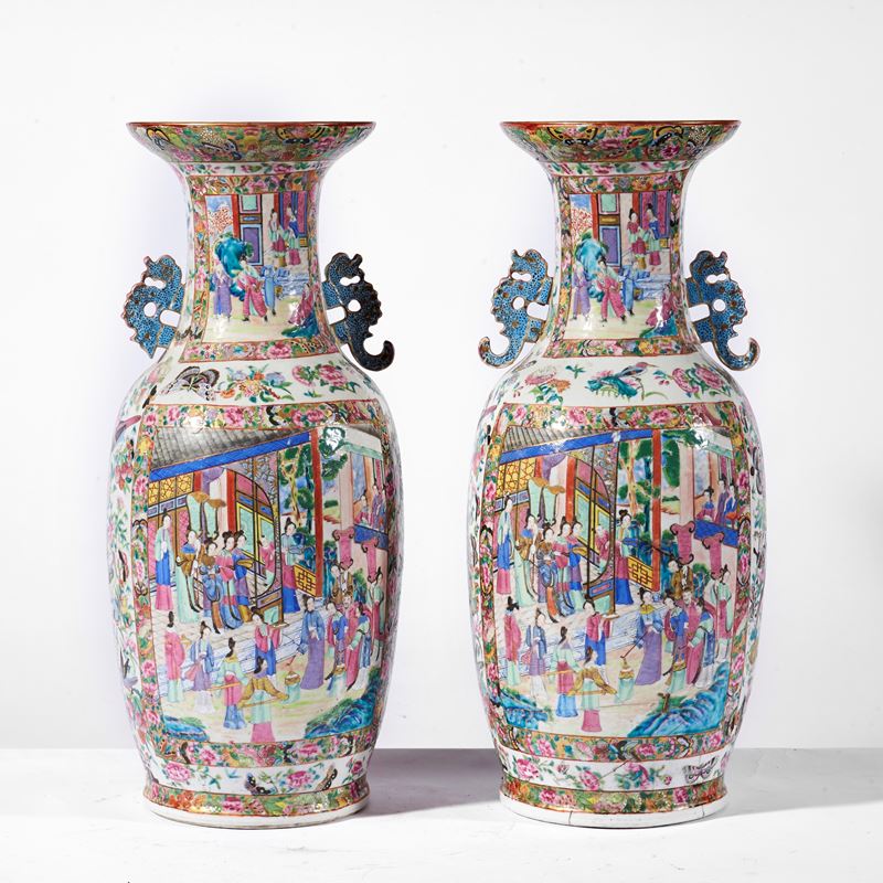 Coppia di Vasi, Arte Orientale, Sec. XX