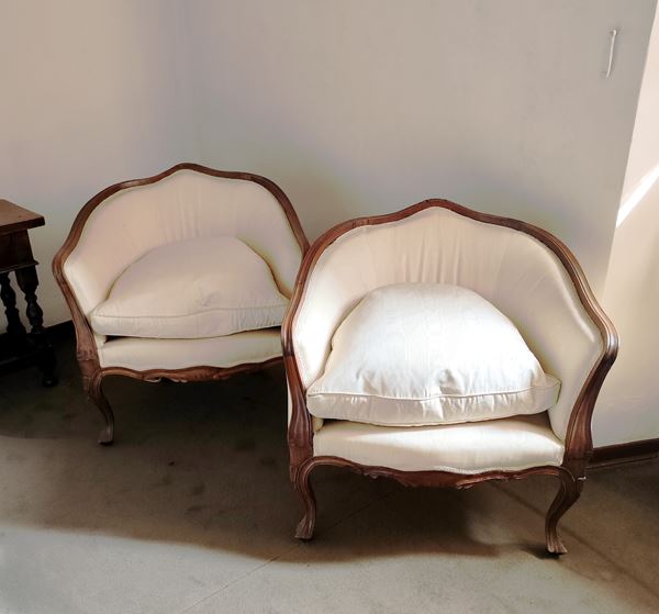 



Coppia di poltroncine a pozzetto, sec. XX