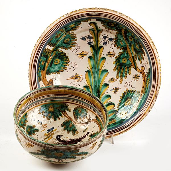 



Coppa e bacile, Talavera, sec. XVIII