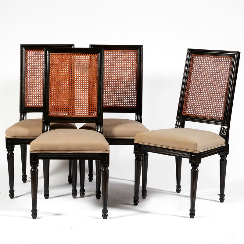 Dieci sedie, in stile Luigi XVI, sec. XX