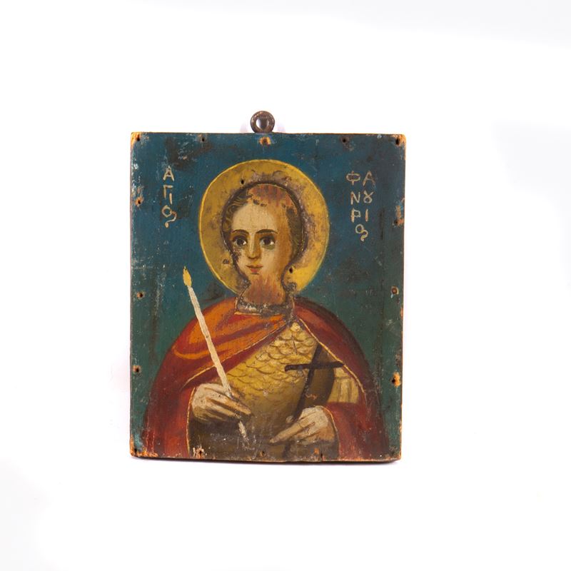 Scuola greca, San Fanurio, tempera su tavola (sec. XVIII)