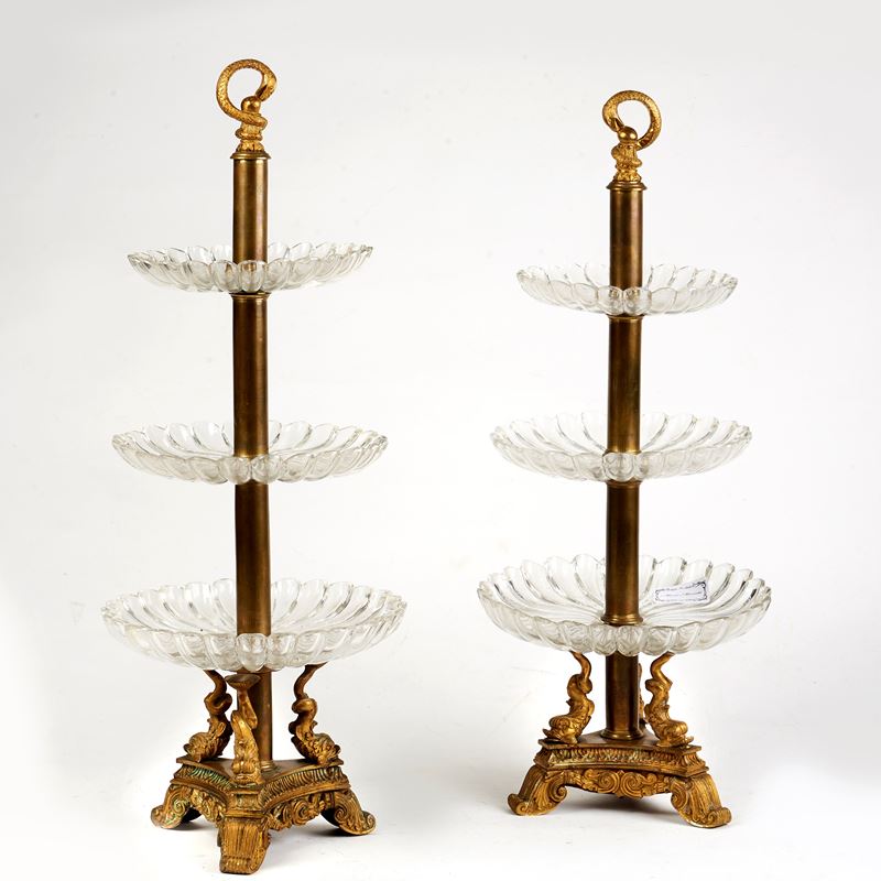 Coppia di alzate, Francia, fine sec. XIX