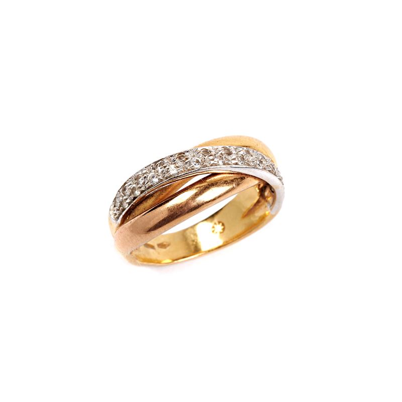 Anello in Oro Giallo 18kt e Pietre