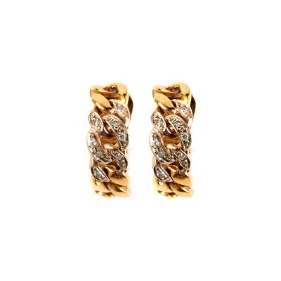 Paio di Orecchini in Oro Giallo 18kt e Diamanti
