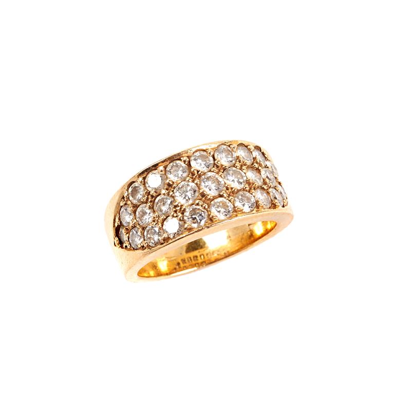 Anello in Oro Giallo 18kt e Diamanti