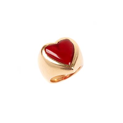 Anello in Oro Giallo 18kt e Corniola